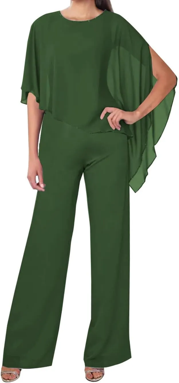 JAEDEN Mother of The Bride Pantsuits Chiffon - Long Jumpsuits Formal Evening Gowns