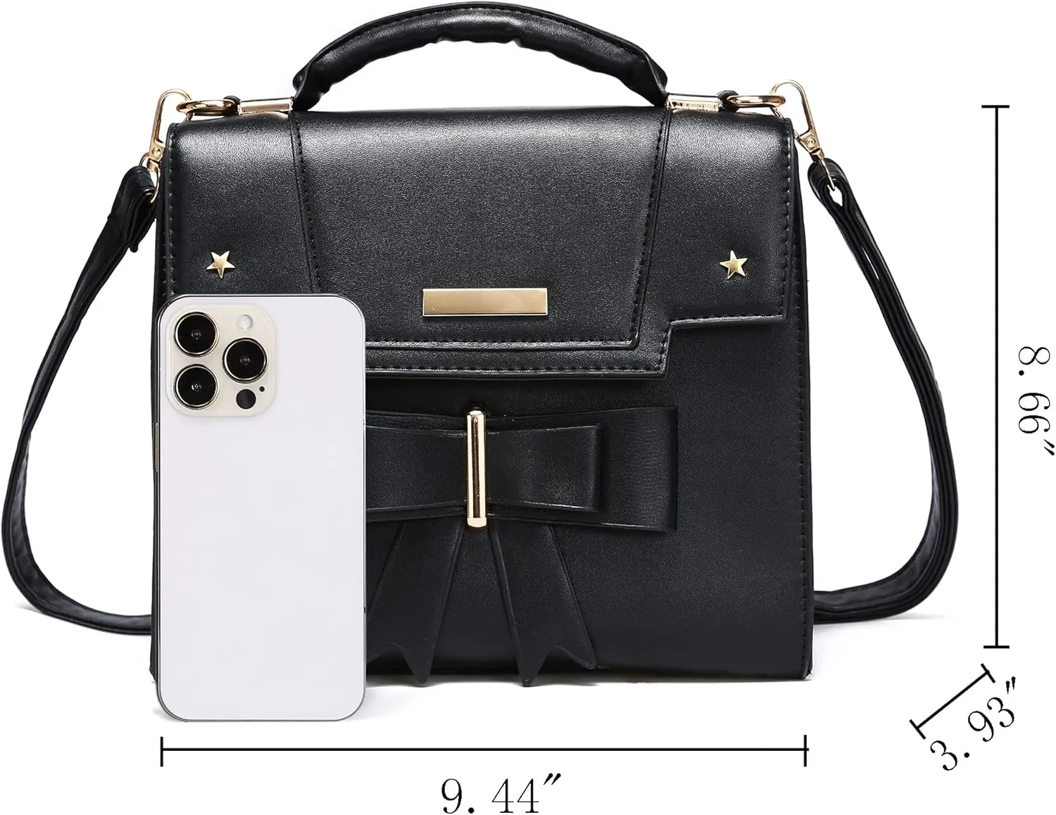 JHVYF Women's Cute Wings Bow Top Handle Cross Body Shoulder Bags Girls Kawaii Handbag
