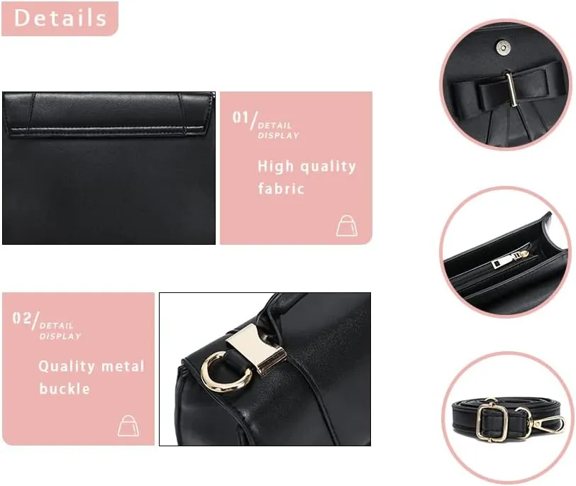 JHVYF Women's Cute Wings Bow Top Handle Cross Body Shoulder Bags Girls Kawaii Handbag