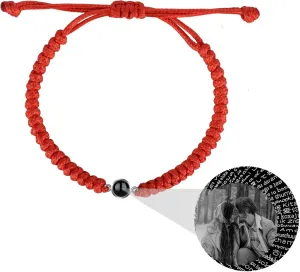 JINLIN Custom Photo Bracelets Projection Bracelets Friendship Braided Colorful Bracelets Adjustable Woven String Bracelets Birthday Anniversary Commemorative Gifts