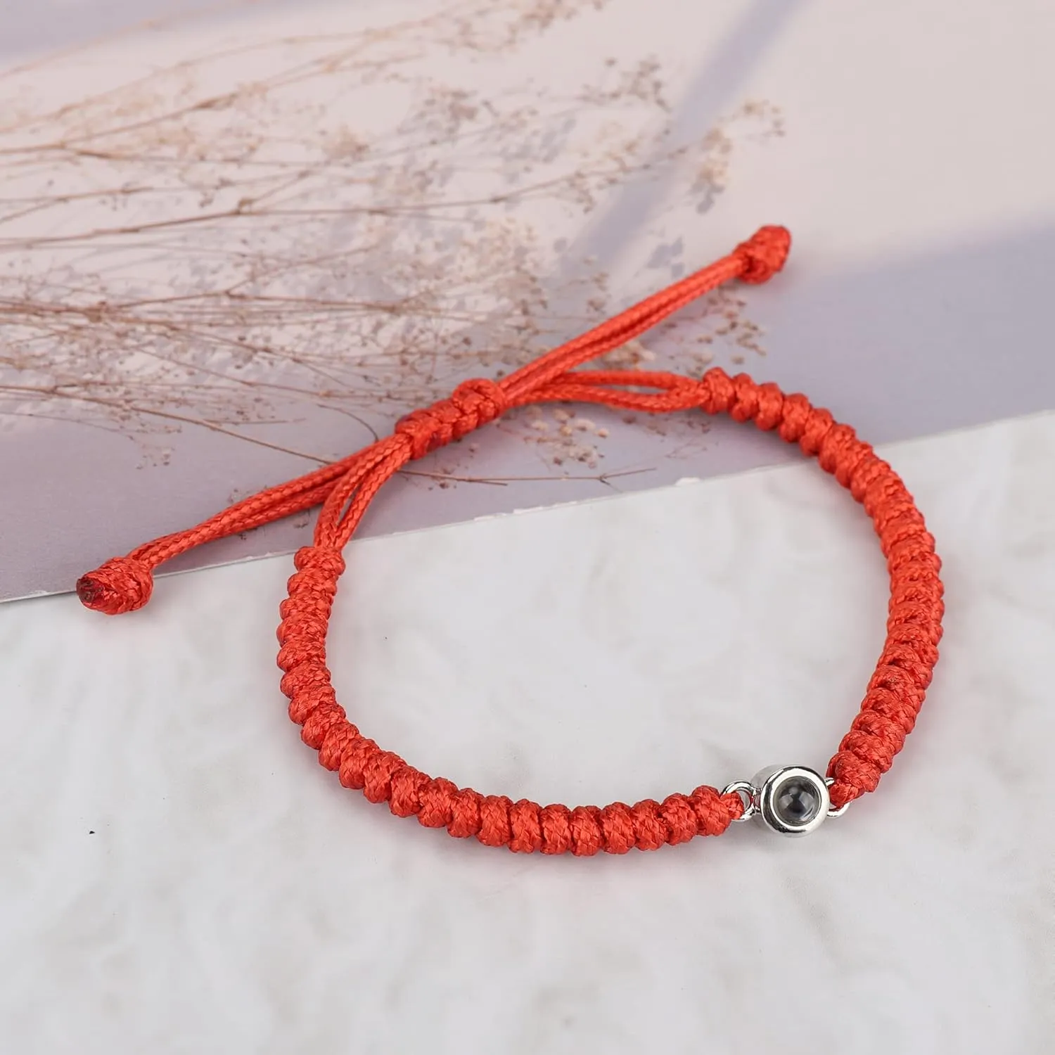 JINLIN Custom Photo Bracelets Projection Bracelets Friendship Braided Colorful Bracelets Adjustable Woven String Bracelets Birthday Anniversary Commemorative Gifts