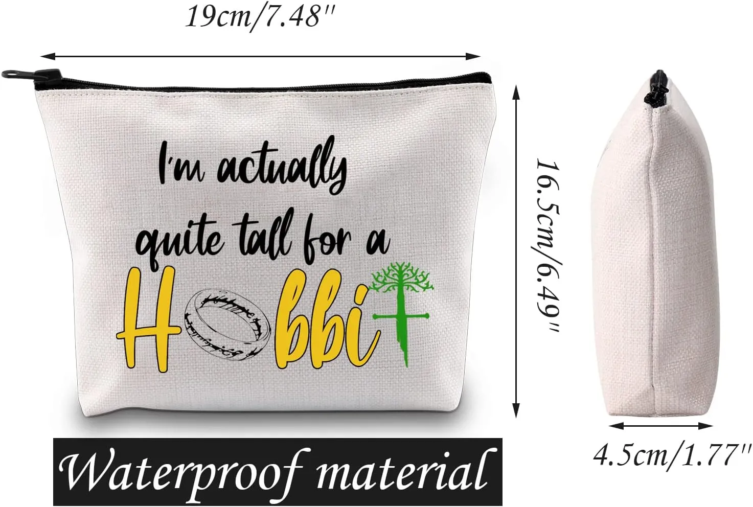 JNIAP Rings Cosmetic Bag Rings Movie Gift Movie Lovers Makeup Bag Inspirational Movie Fans Gift Zipper Pouch(quite tall)