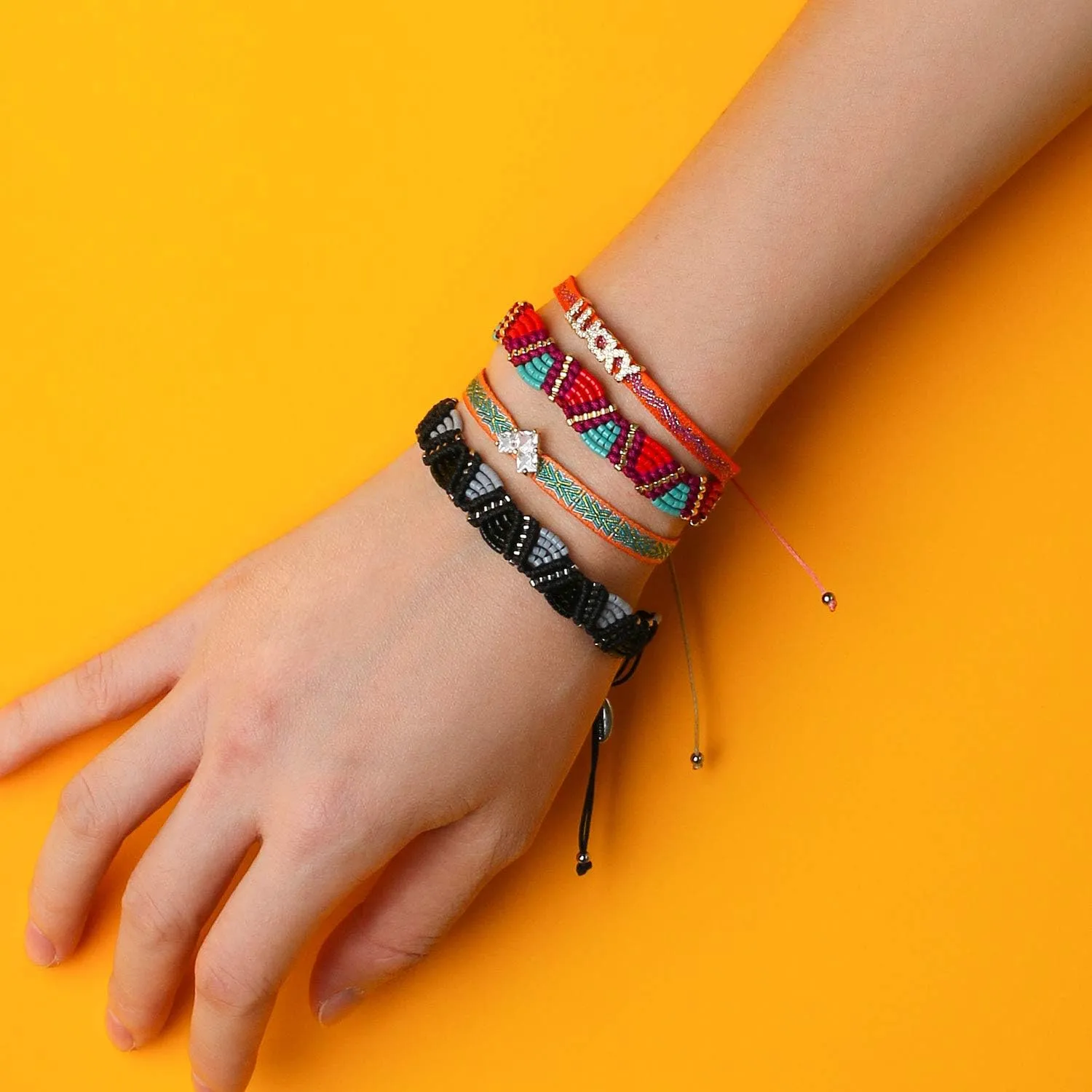 KELITCH Bohemian Braided Friendship Bracelets Miyuki Beads Strand Bracelets Colorful Rope Wrap Bracelets