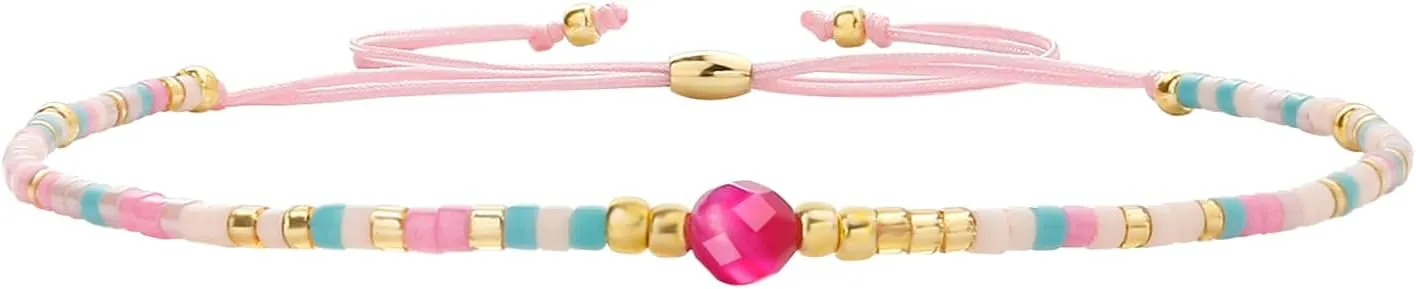 KELITCH Bohemian Womens Bracelets Miyuki Agate Beaded Friendship Bracelets Adjustable Bracelets for Women