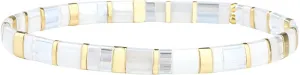 KELITCH Boho Tila Beaded Bracelets Candy Colors Stretch Bracelets Summer Beach Bracelets - 08F