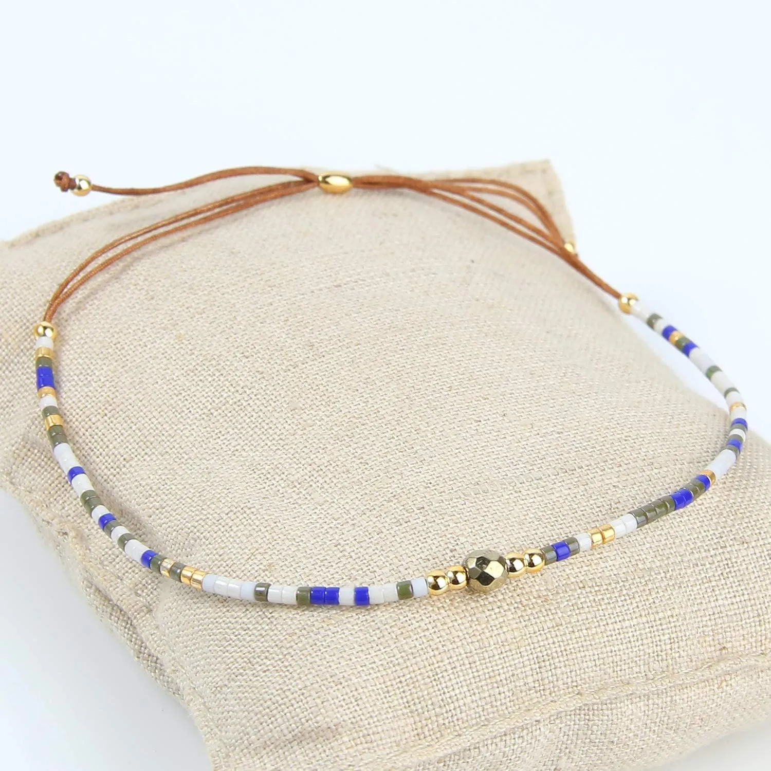 KELITCH Charm Crystal Bracelets Boho Beaded Thin Strings Bracelets Stack Bracelets For Women