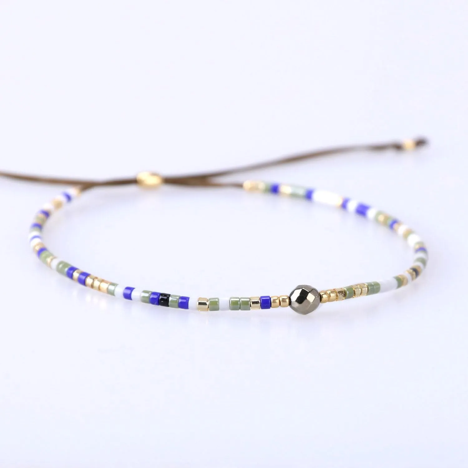 KELITCH Charm Crystal Bracelets Boho Beaded Thin Strings Bracelets Stack Bracelets For Women