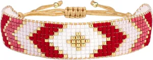 KELITCH Evil Eye Wrap Bracelets Colorful Beaded Friendship Bracelets Hand Woven Charm Bracelets