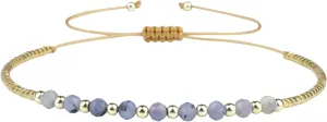 KELITCH Facted Crystal Bracelets Handmade Beaded Thin String Strand Bracelets Women Charm Bracelets
