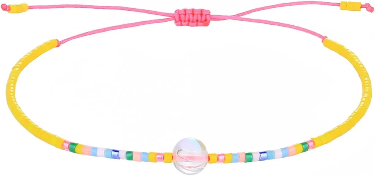KELITCH Friendship Crystal Bracelets Colorful Miyuki Beaded Bracelets Charm Bracelets For Women