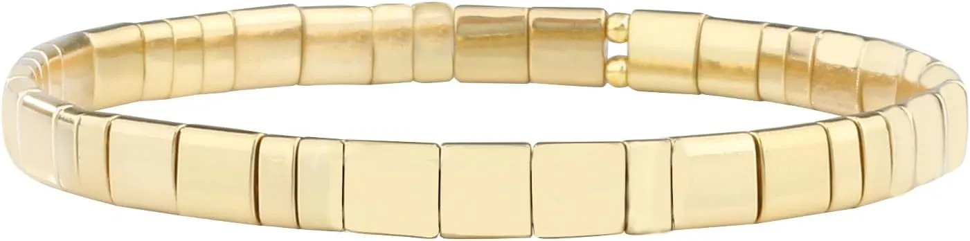 KELITCH Tila Bead Bracelets Bohomian Stackable Stretch Bracelets Women Tennis Handmade Friendship Bracelets