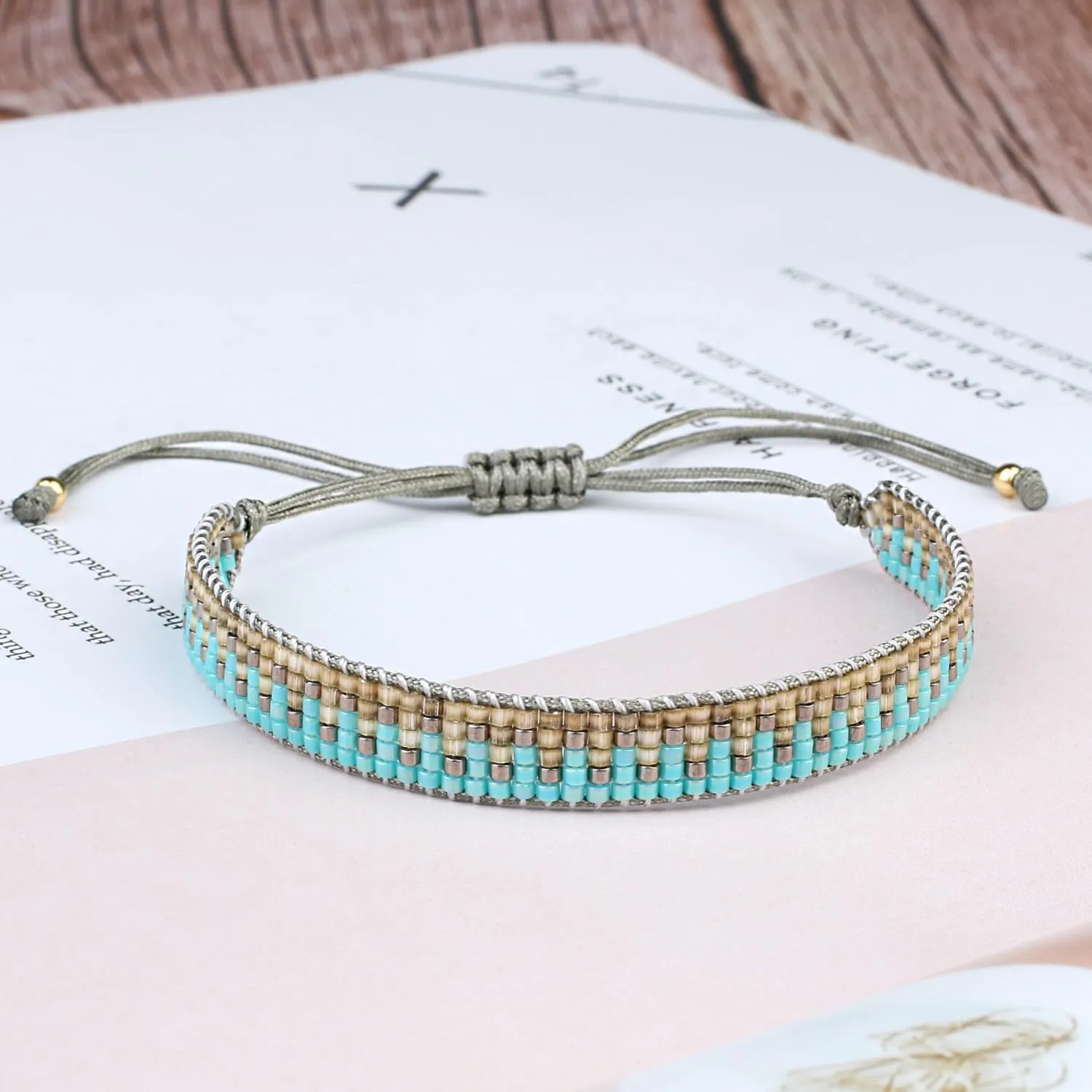 KELITCH Women Friendship Bracelets Wax Rope Bracelets Handmade Multi-Pattern Pearl Bracelets New