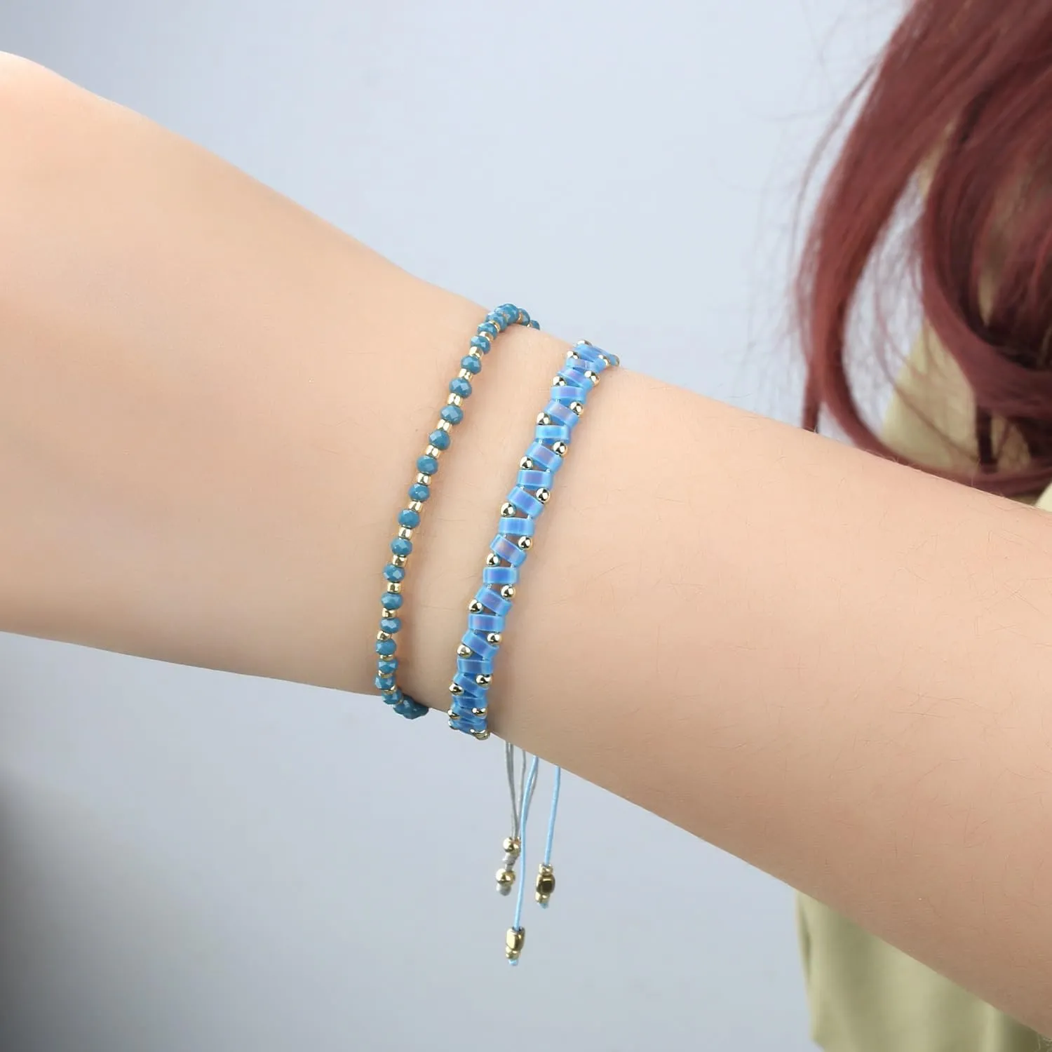 KELITCH Women Strand Bracelets Boho MIYUKI Beads Friendship Bracelets Summer Beach Rainbow Bracelets