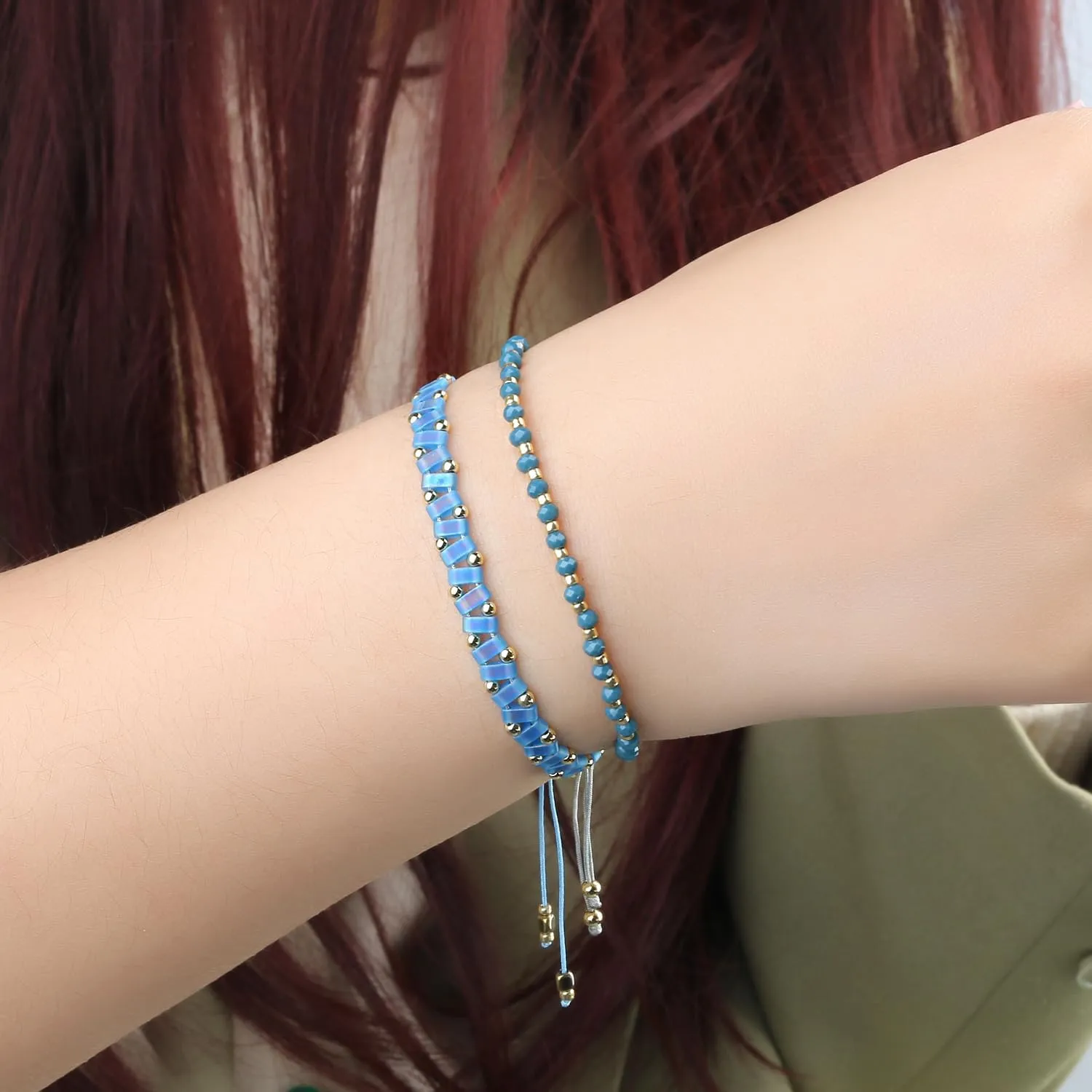 KELITCH Women Strand Bracelets Boho MIYUKI Beads Friendship Bracelets Summer Beach Rainbow Bracelets