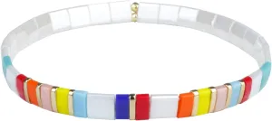 KELITCH Women Stretch Bracelets Miyuki Tila Beaded Bracelets Rainbow Strand Bracelets Beach Jewelry