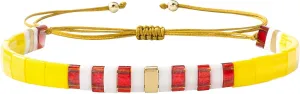 KELITCH Women Tila Strand Bracelets Colorful Friendship Bracelets Boho Ethnic Bracelets Jewelry - Yellow