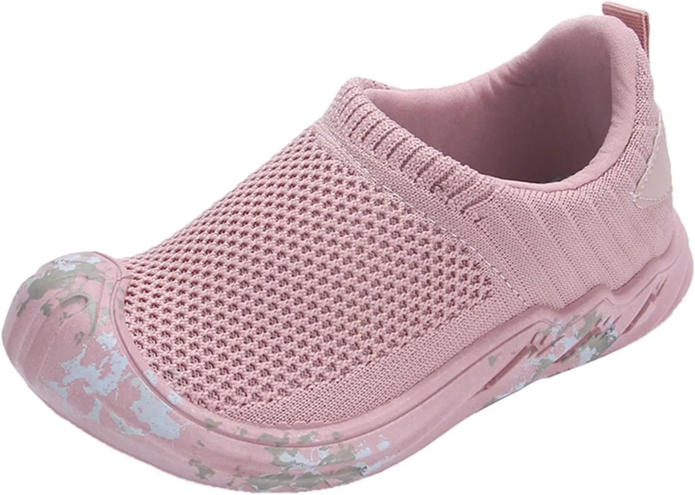Kids Boys Athletic Shoes Breathable Mesh Lightweight Running Sneakers Toddlers Slip-On Soccer Barefoot Walking Sport Shoes