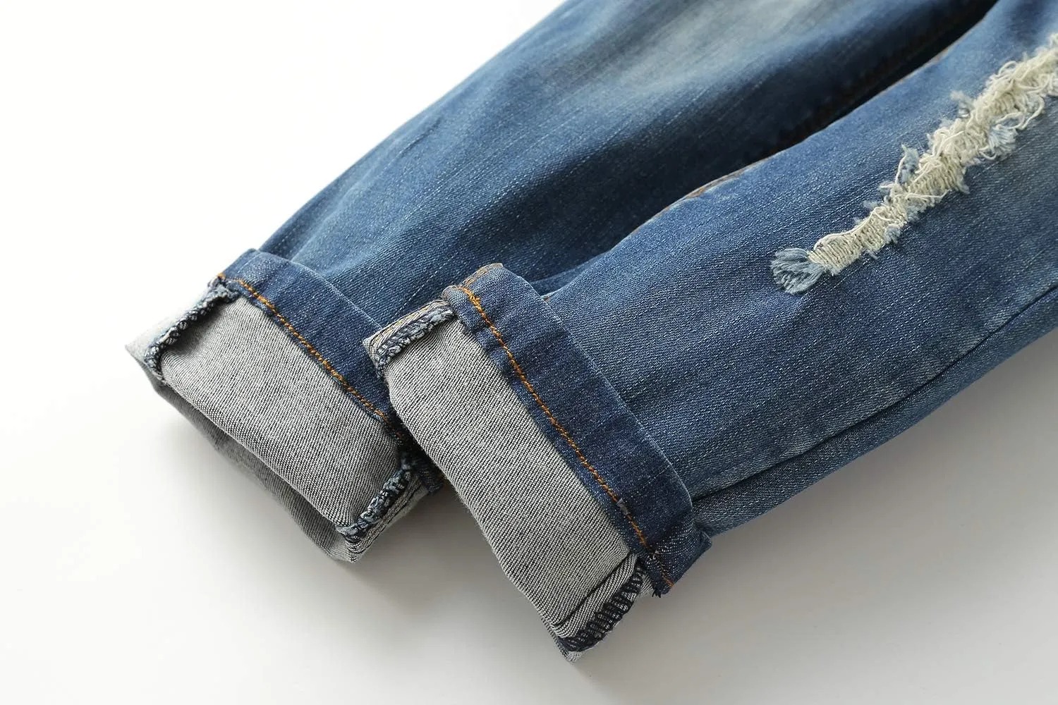 KIDSCOOL SPACE Baby Girl Boy Jeans,Elastic Band Inside with D-Rings Ripped Denim Pants