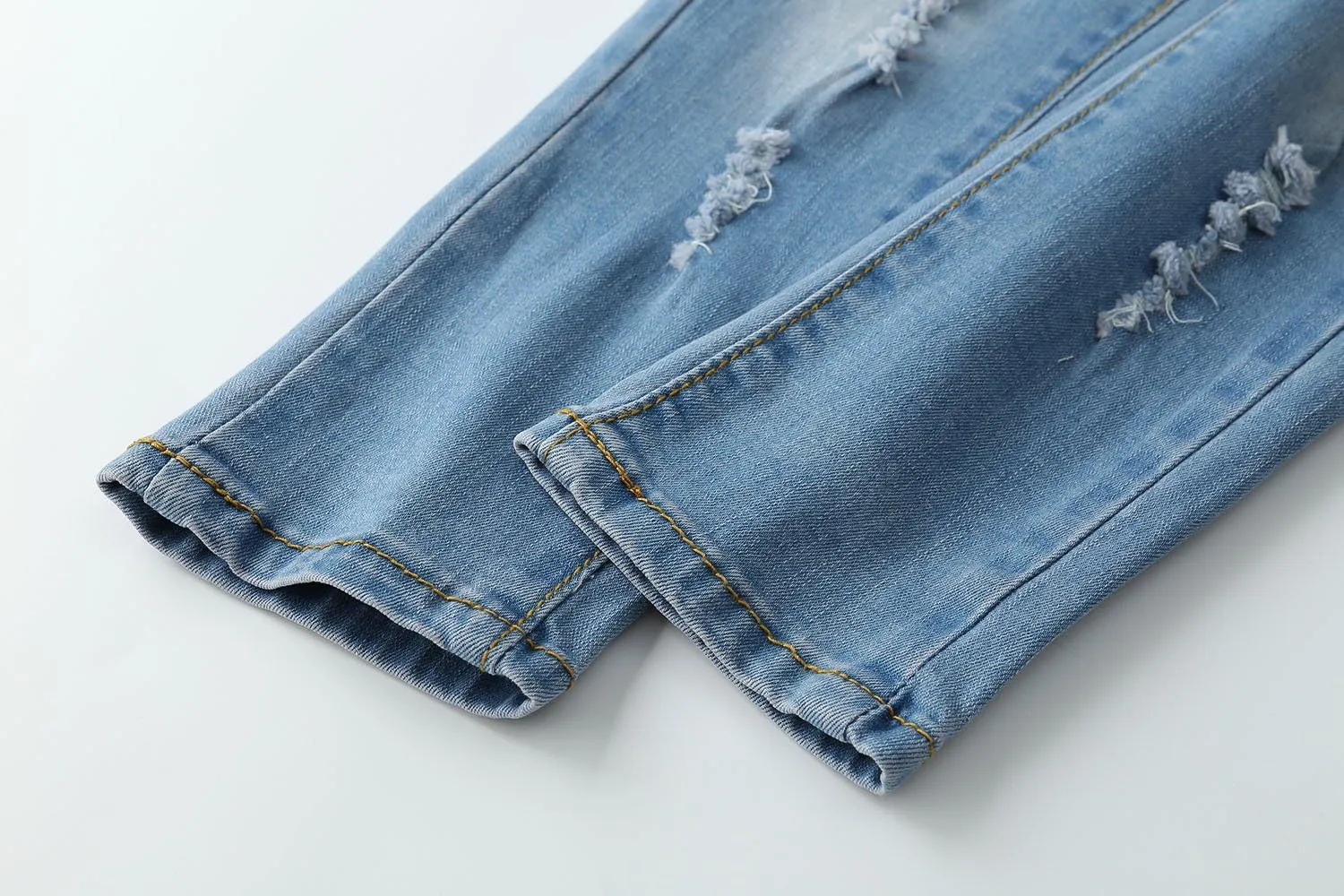 KIDSCOOL SPACE Baby Girl Boy Jeans,Elastic Band Inside with D-Rings Ripped Denim Pants