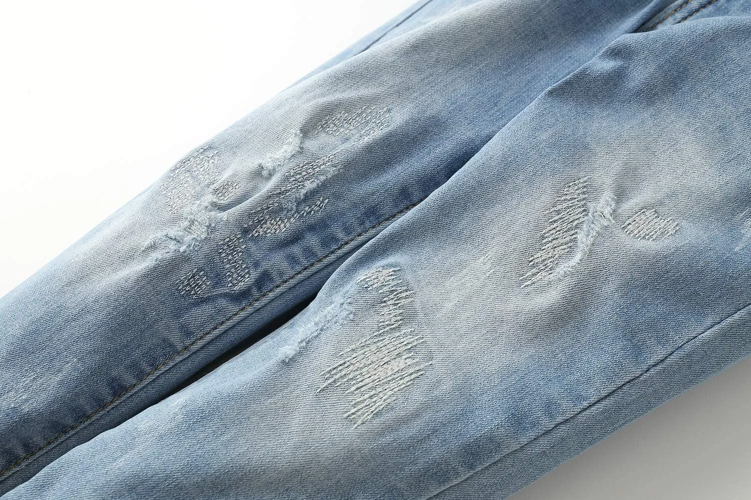 KIDSCOOL SPACE Baby Girl Boy Jeans,Elastic Band Inside with D-Rings Ripped Denim Pants