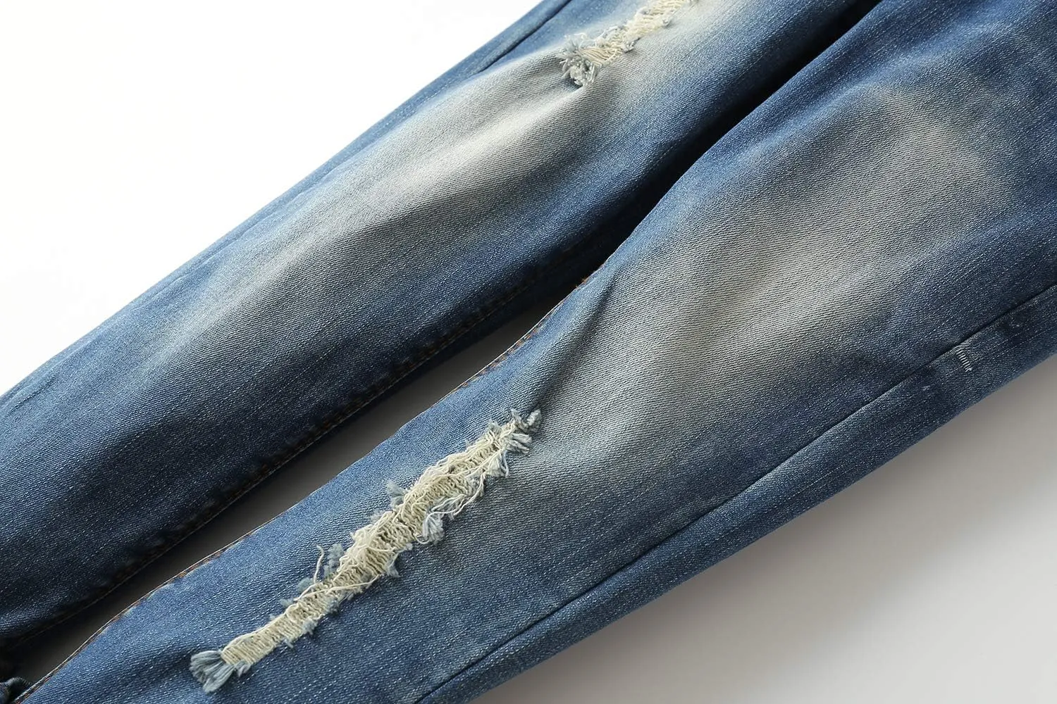 KIDSCOOL SPACE Baby Girl Boy Jeans,Elastic Band Inside with D-Rings Ripped Denim Pants