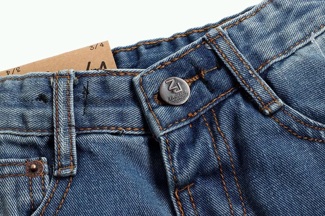 KIDSCOOL SPACE Baby Girl Boy Jeans,Elastic Band Inside with D-Rings Ripped Denim Pants