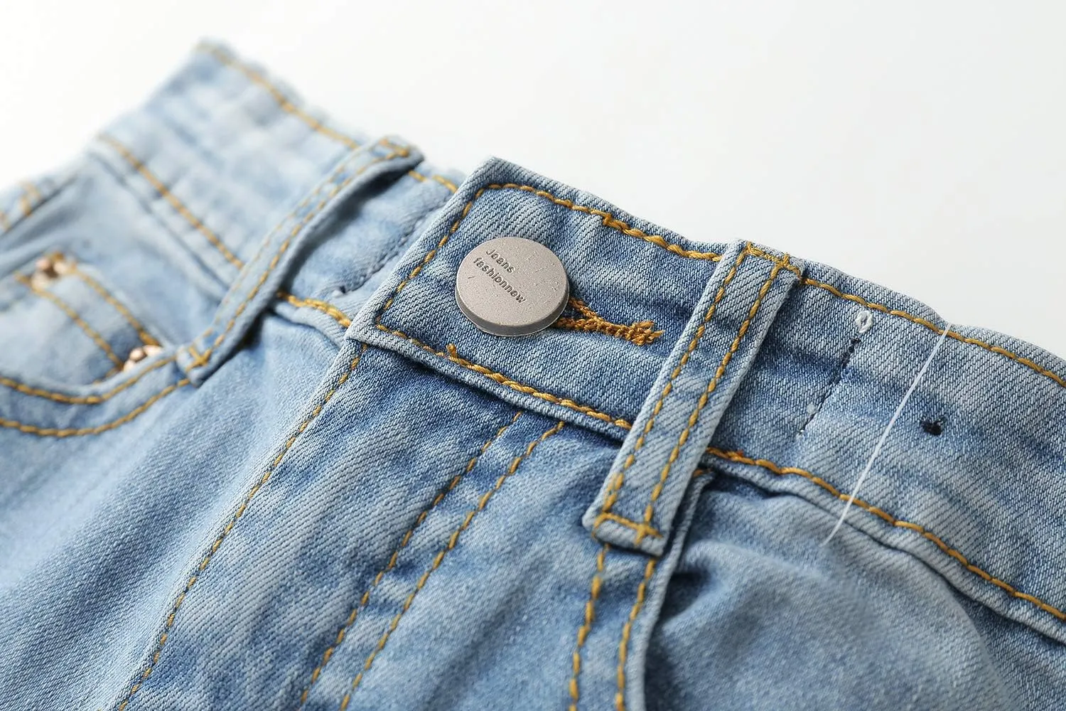 KIDSCOOL SPACE Baby Girl Boy Jeans,Elastic Band Inside with D-Rings Ripped Denim Pants