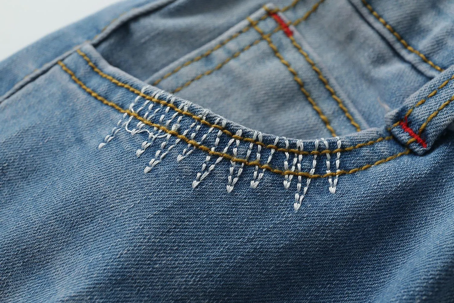 KIDSCOOL SPACE Baby Girl Boy Jeans,Elastic Band Inside with D-Rings Ripped Denim Pants