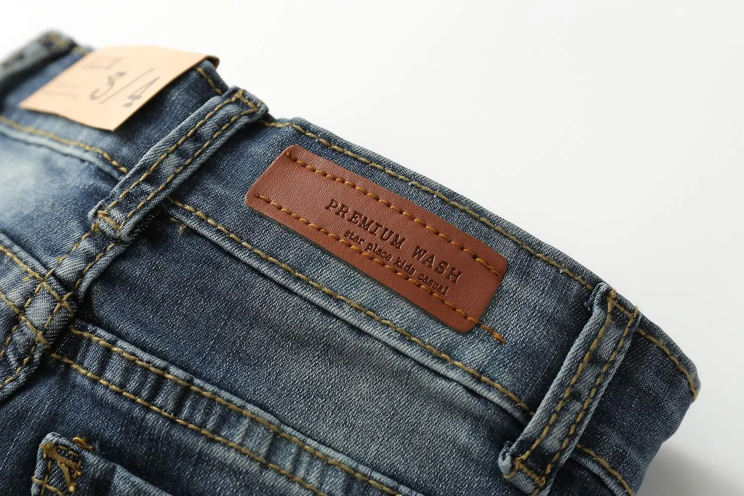 KIDSCOOL SPACE Baby Girl Boy Jeans,Elastic Band Inside with D-Rings Ripped Denim Pants