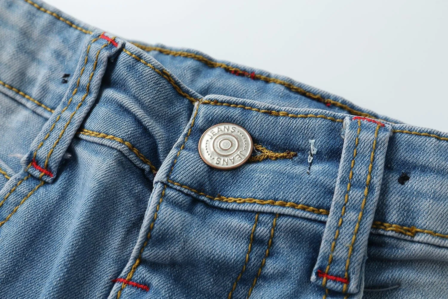KIDSCOOL SPACE Baby Girl Boy Jeans,Elastic Band Inside with D-Rings Ripped Denim Pants