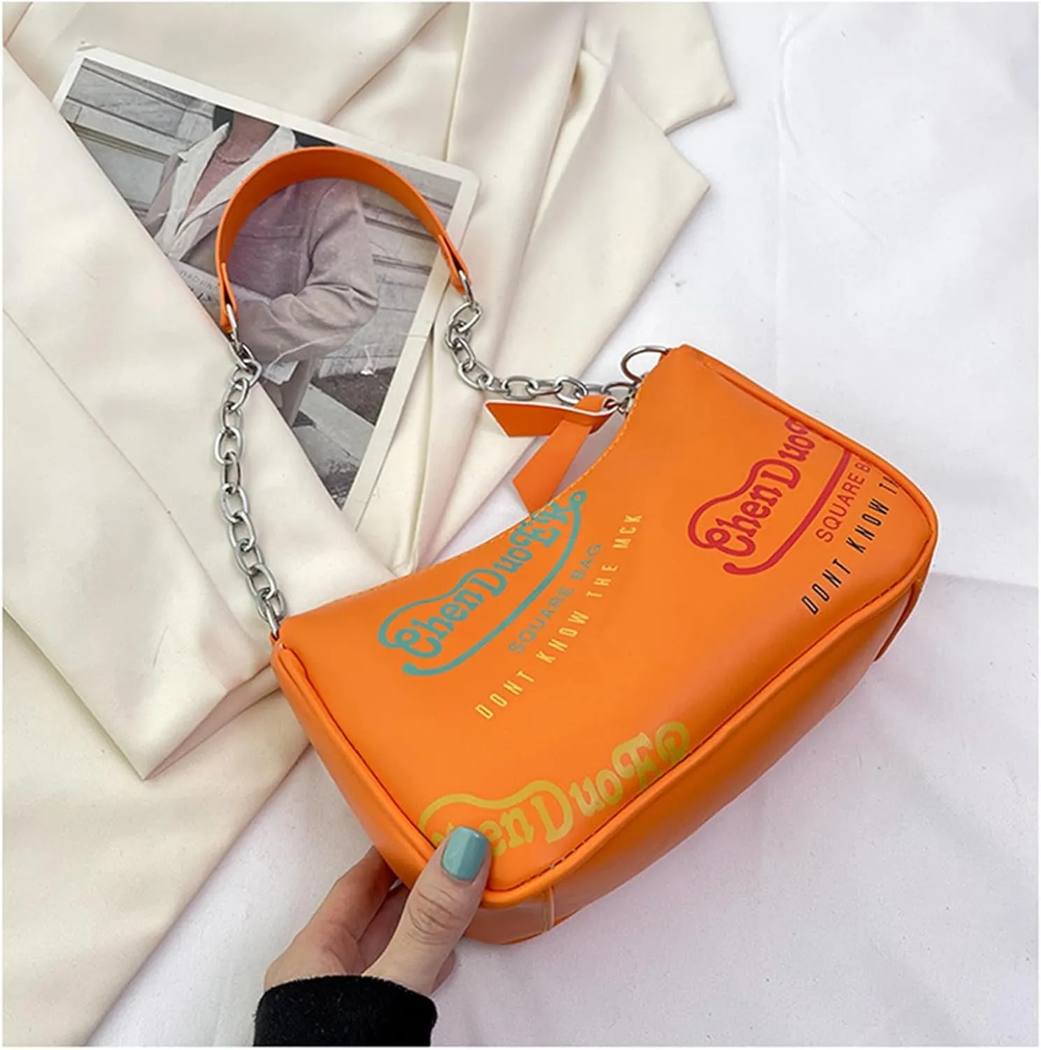 Ladies PU Leather Crossbody Bags Small Handbags PU Leather Shoulder Bag for Women Evening Bag Satchels Bag with Chain Strap (Green)
