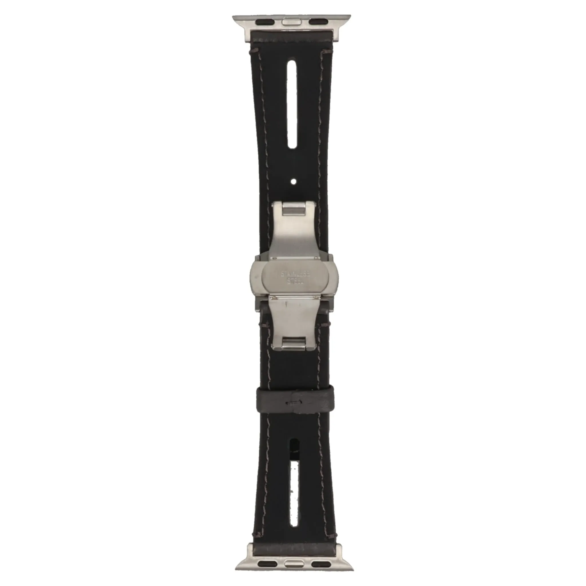 LEATHER HYBRID BAND D BUCKLE for Apple Watch / GRAY