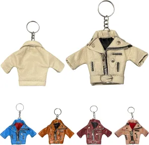 Leather Jacket Keychain Stylish Mini Key Ring for Biker, Motorcycle Riders & Fashion Lovers Gift Men & Women