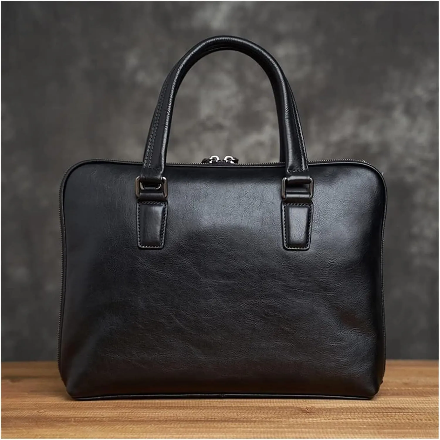 Leather Vintage Man Handbag Briefcase Men Shoulder Bags Coffe Business 14 Inch Laptop Bag