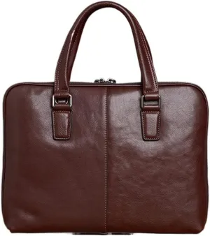 Leather Vintage Man Handbag Briefcase Men Shoulder Bags Coffe Business 14 Inch Laptop Bag