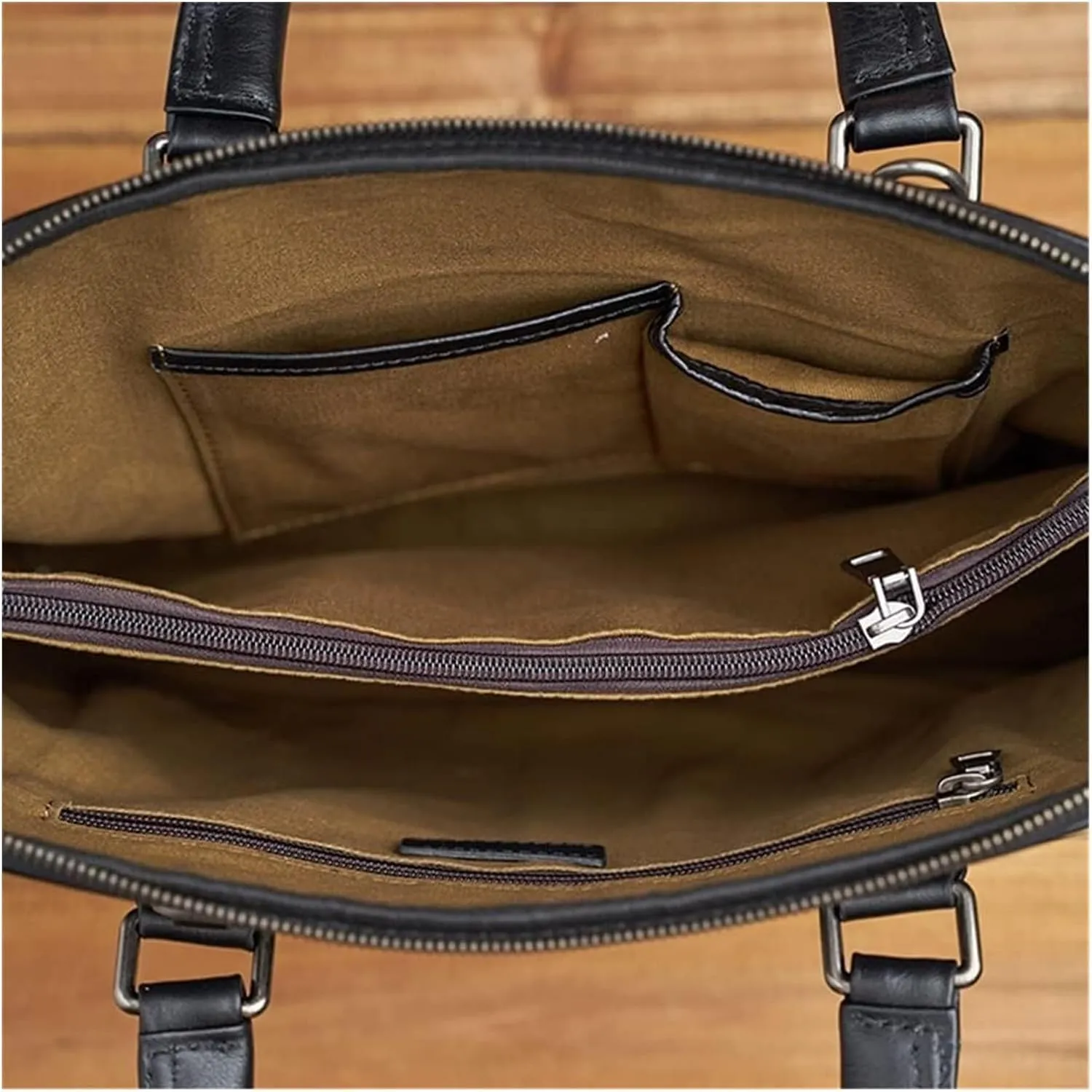 Leather Vintage Man Handbag Briefcase Men Shoulder Bags Coffe Business 14 Inch Laptop Bag