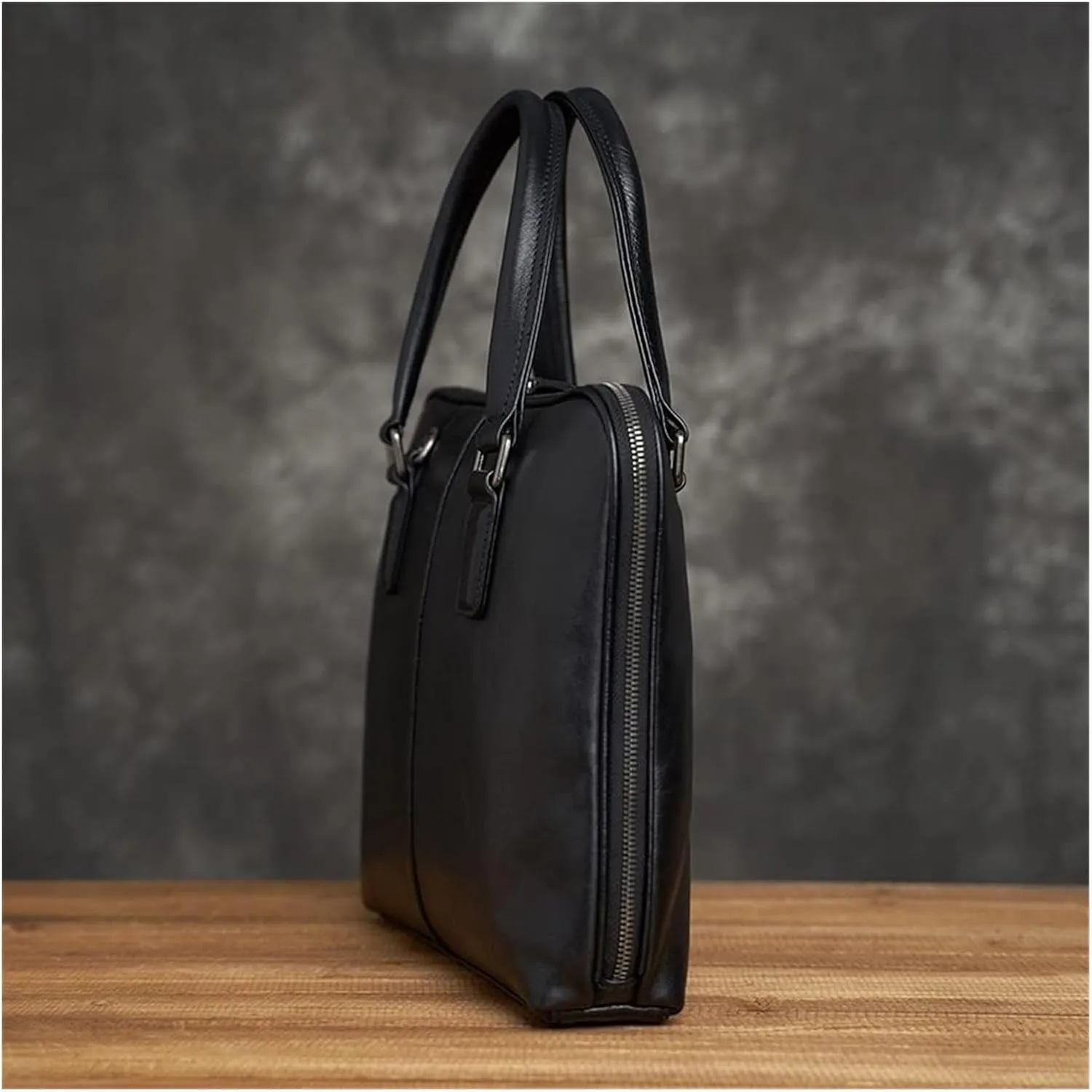 Leather Vintage Man Handbag Briefcase Men Shoulder Bags Coffe Business 14 Inch Laptop Bag