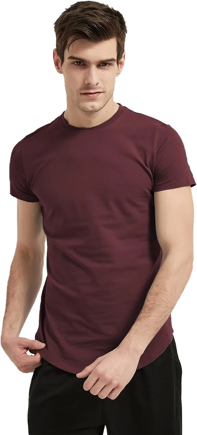 LETAOTAO Long Shirts for Men Hip Hop Shirts Longline Tie Dye Shirts Hipster Gym T Shirts Scallop Tee(Regular&Big and Tall)