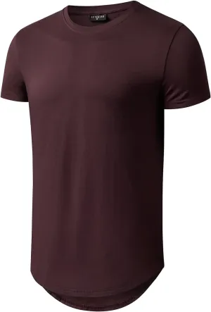 LETAOTAO Long Shirts for Men Hip Hop Shirts Longline Tie Dye Shirts Hipster Gym T Shirts Scallop Tee(Regular&Big and Tall)