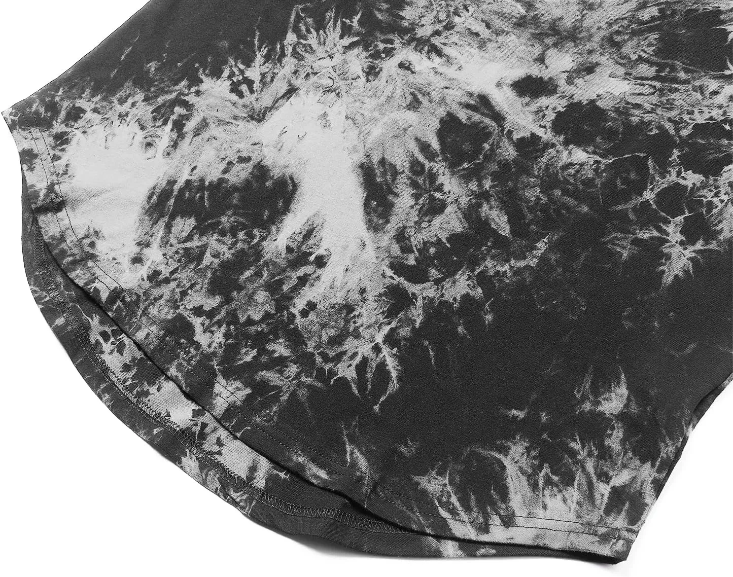 LETAOTAO Long Shirts for Men Hip Hop Shirts Longline Tie Dye Shirts Hipster Gym T Shirts Scallop Tee(Regular&Big and Tall)