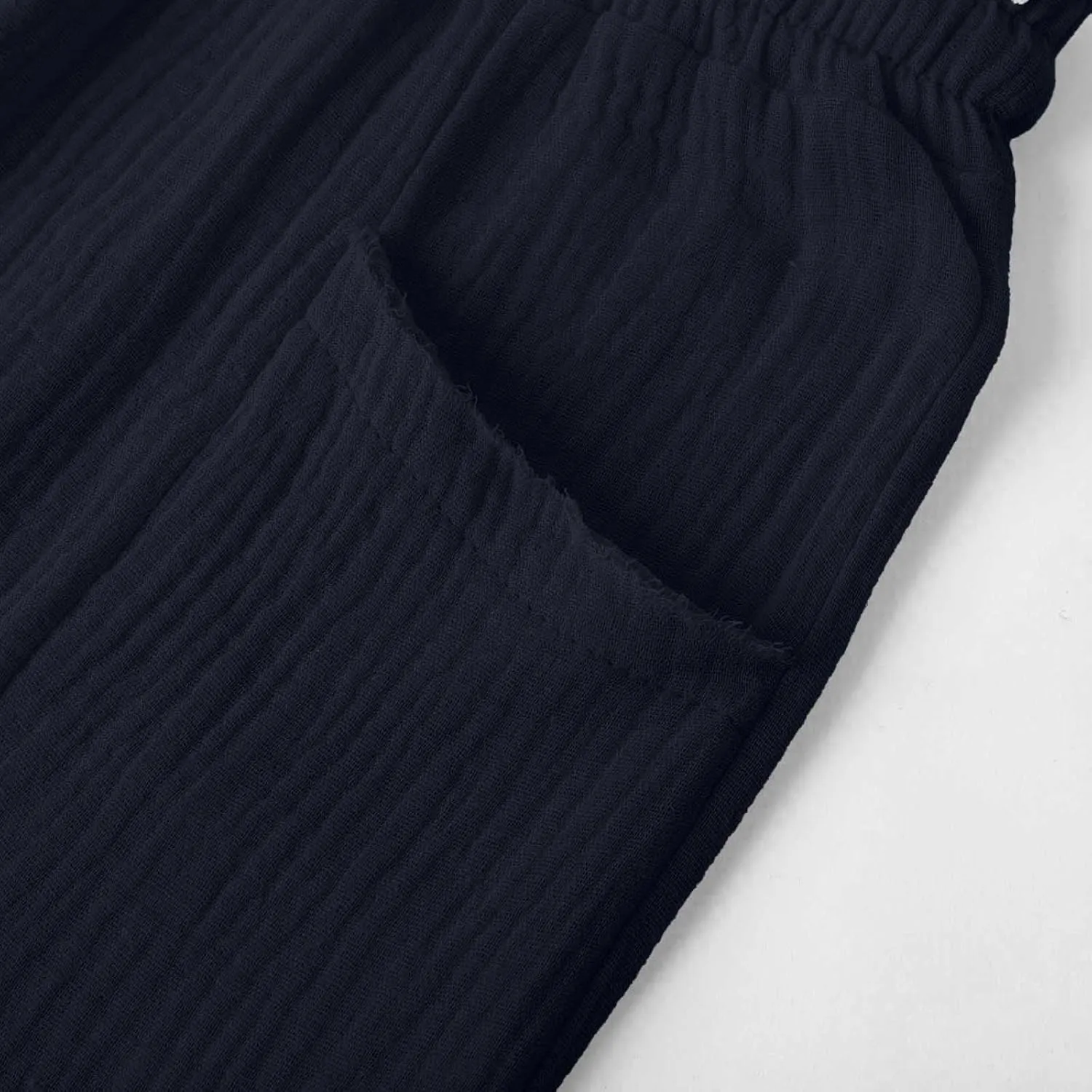 Linen Pants Women Summer Casual High Waist Straight Wide Leg Pants Comfortable Fit Trousers with Pockets