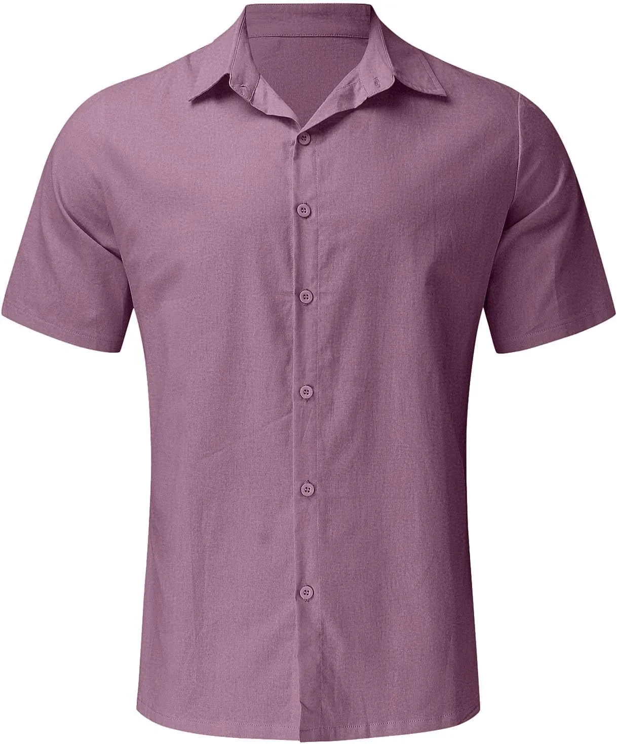 Linen Shirts for Men Short Sleeve Button Down Summer Casual Beach Top Lightweight Loose Sun Protection Fishing Shirt