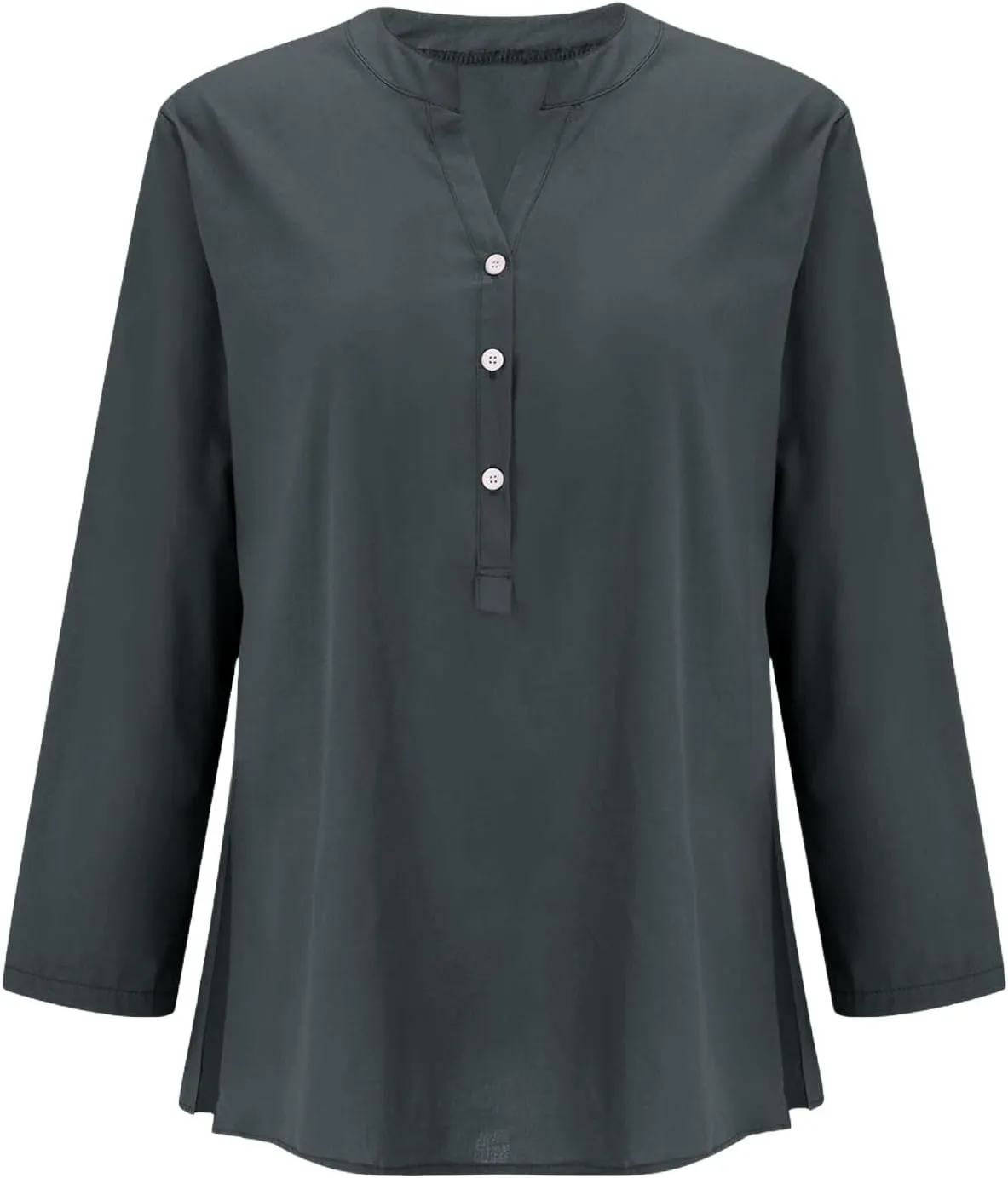 Linen Tops for Women 2025 Summer Button Down V Neck Shirts Casual Short Sleeve Loose T-Shirt Cotton Linen Blouse Tees