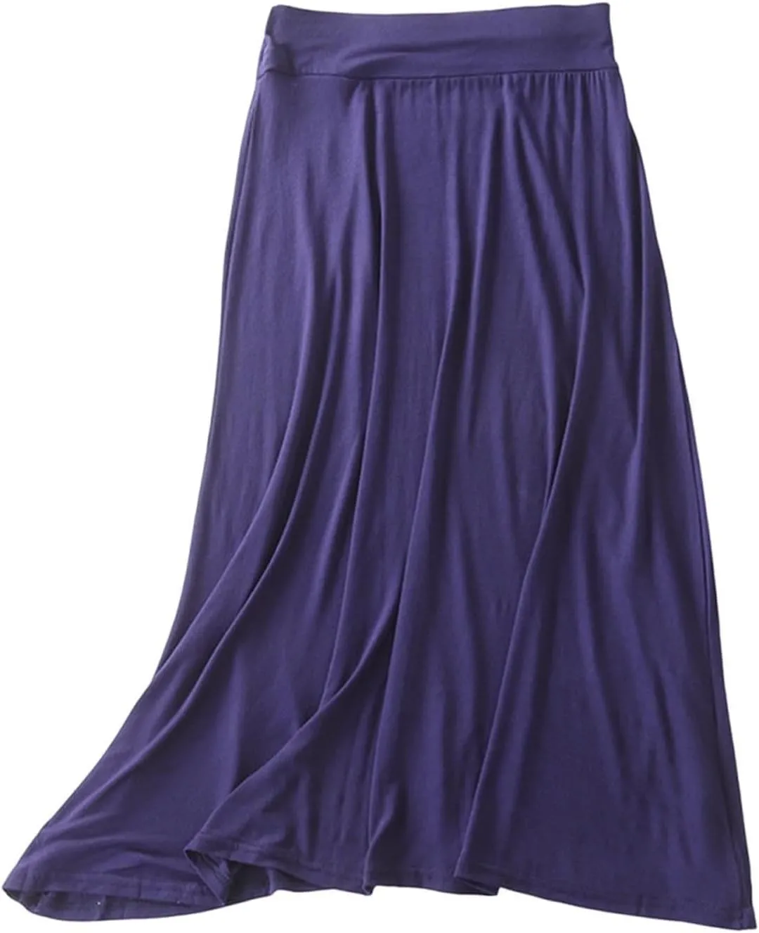 Long Maxi Skirt for Women Modal Cotton Solid Lightweight Flowy Elastic Waist A-Line Skirt Casual Summer Cozy Lounge