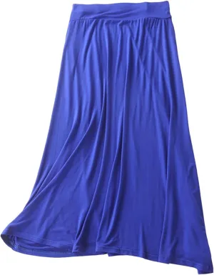 Long Maxi Skirt for Women Modal Cotton Solid Lightweight Flowy Elastic Waist A-Line Skirt Casual Summer Cozy Lounge