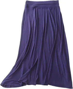 Long Maxi Skirt for Women Modal Cotton Solid Lightweight Flowy Elastic Waist A-Line Skirt Casual Summer Cozy Lounge