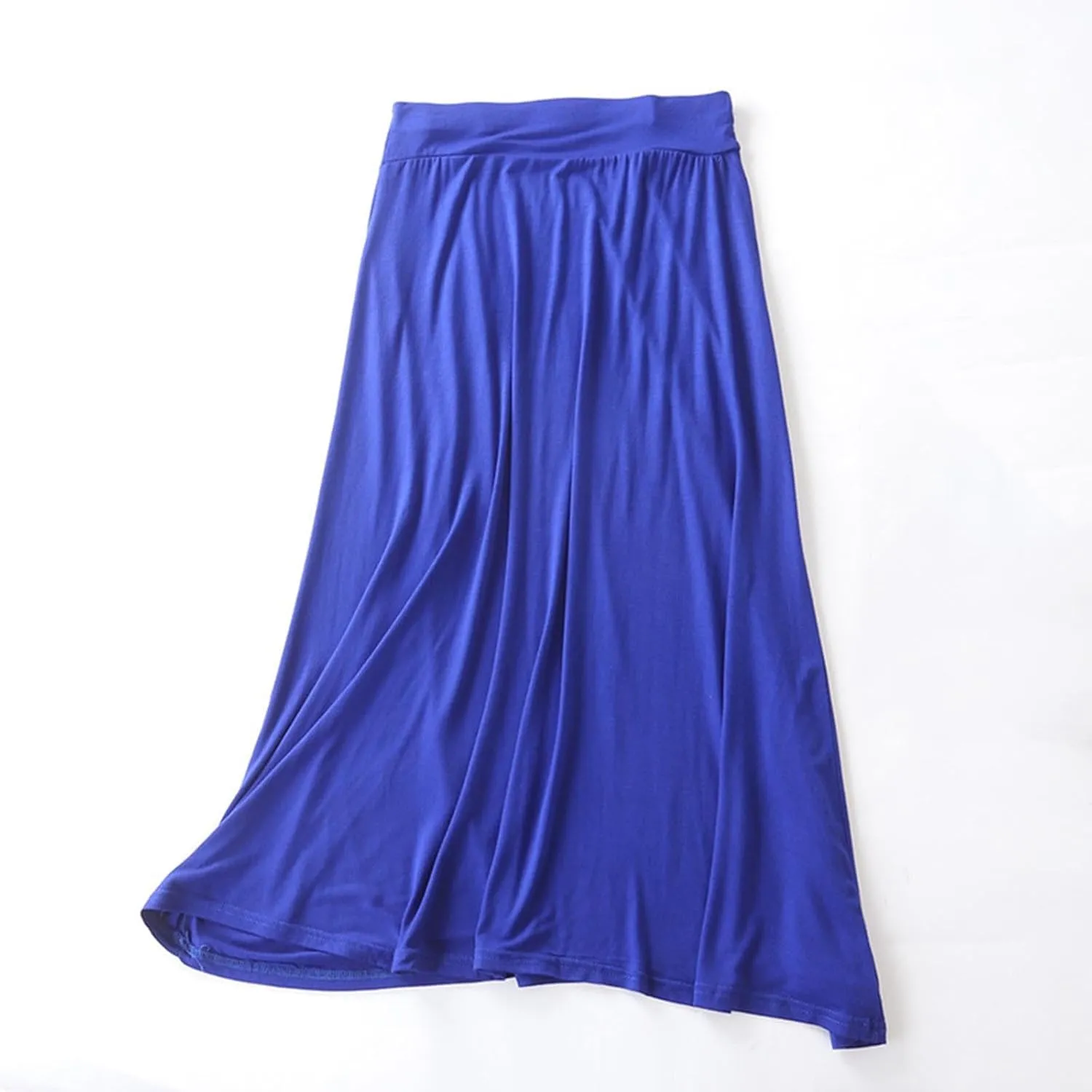 Long Maxi Skirt for Women Modal Cotton Solid Lightweight Flowy Elastic Waist A-Line Skirt Casual Summer Cozy Lounge