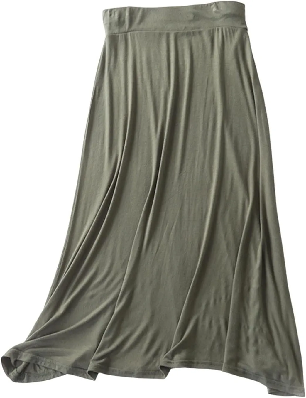 Long Maxi Skirt for Women Modal Cotton Solid Lightweight Flowy Elastic Waist A-Line Skirt Casual Summer Cozy Lounge