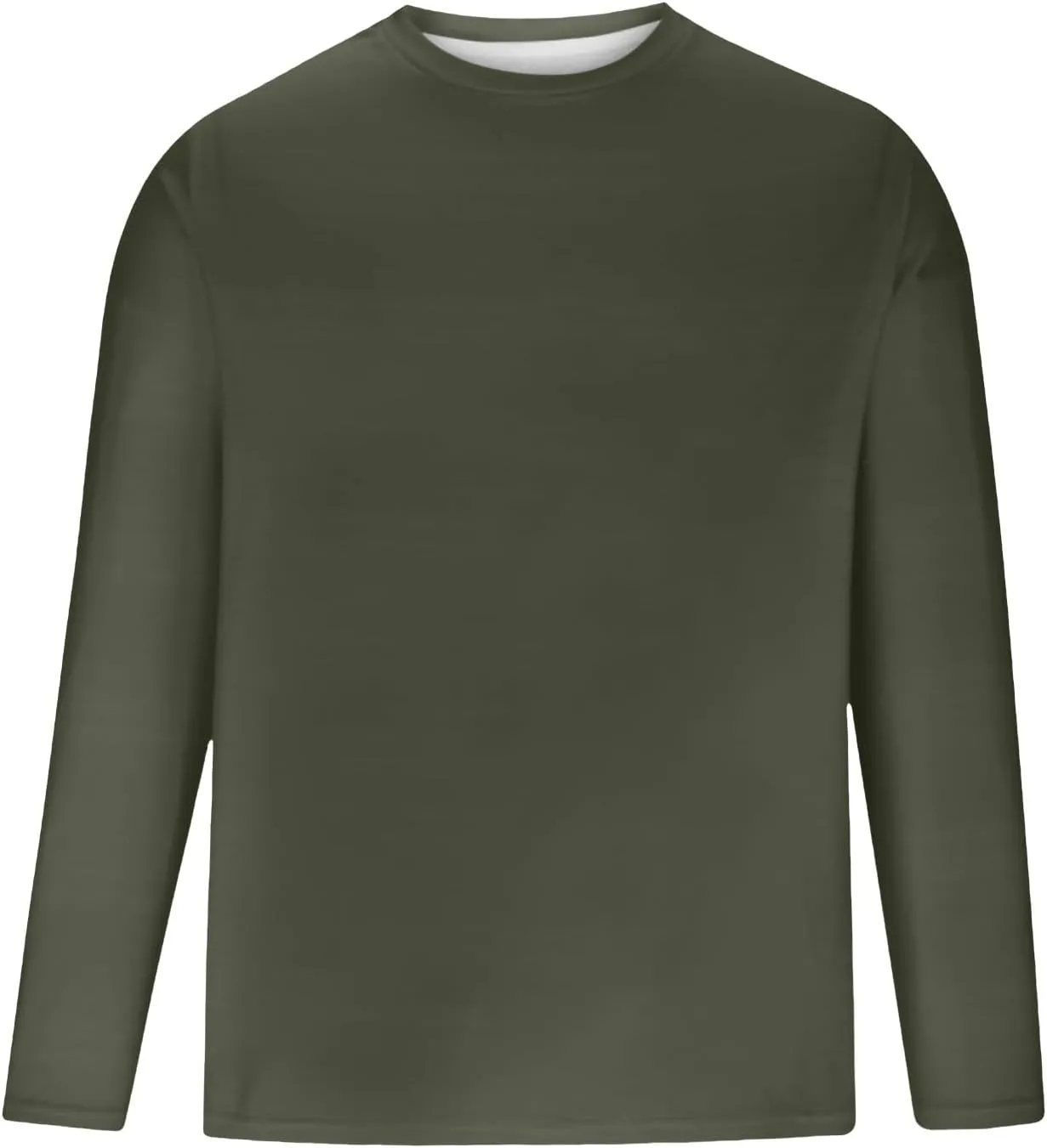 Long Sleeve Shirt for Men Casual Solid Color Plus Size Pullover T-Shirts Lightweight Loose Fit Thin Basic Blouses Tops