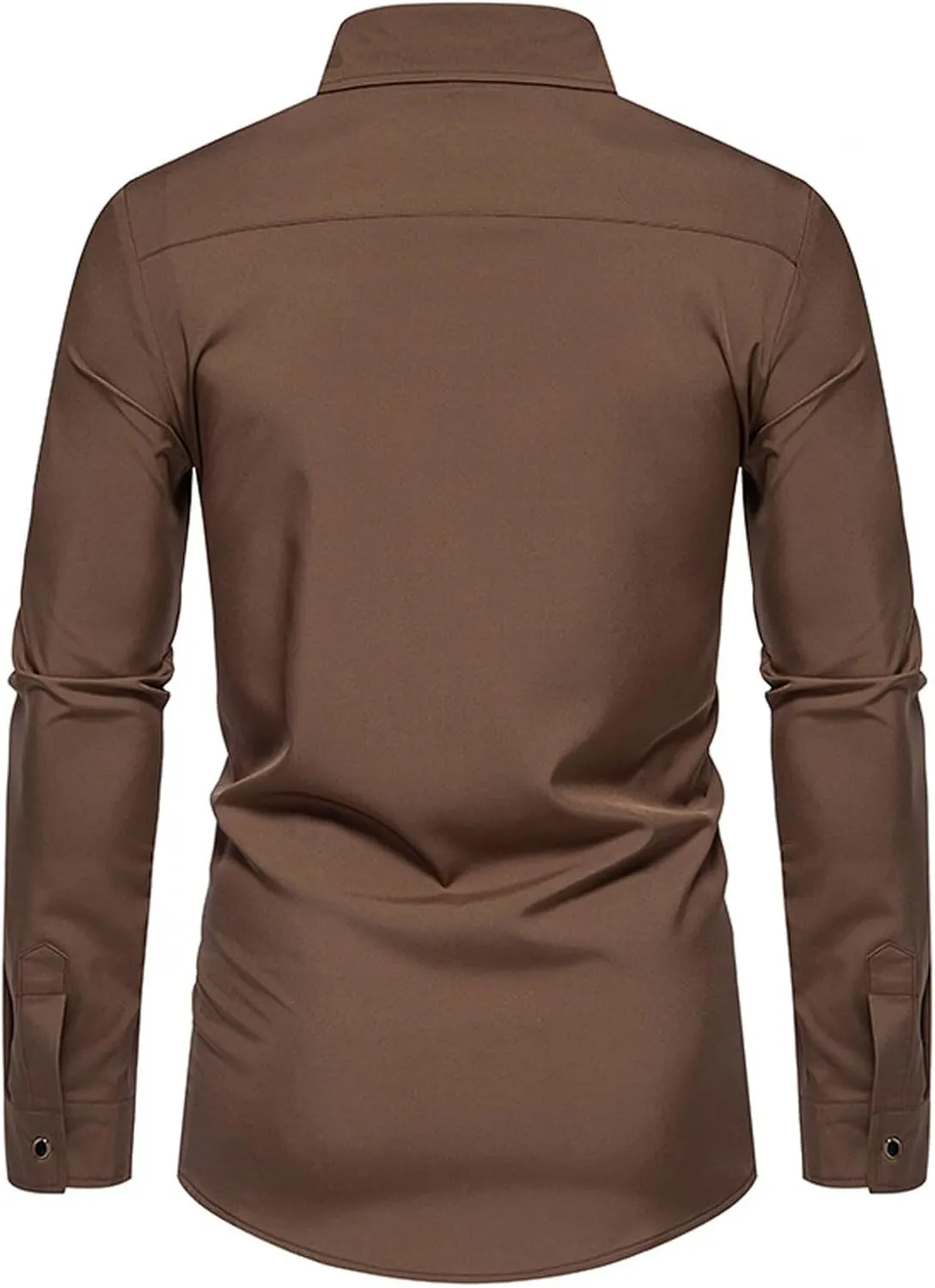 Long Sleeve T Shirt Men Casual Button Down Collared Dress Shirts Lightweight Slim Fit Wrinkle Free Business Shirt